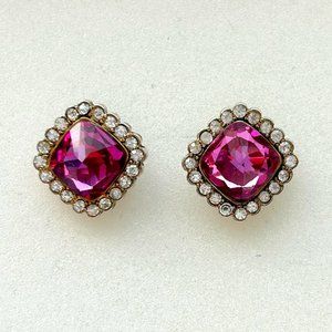 ERICKSON BEAMON•rocks Pink Crystal Post Earrings
